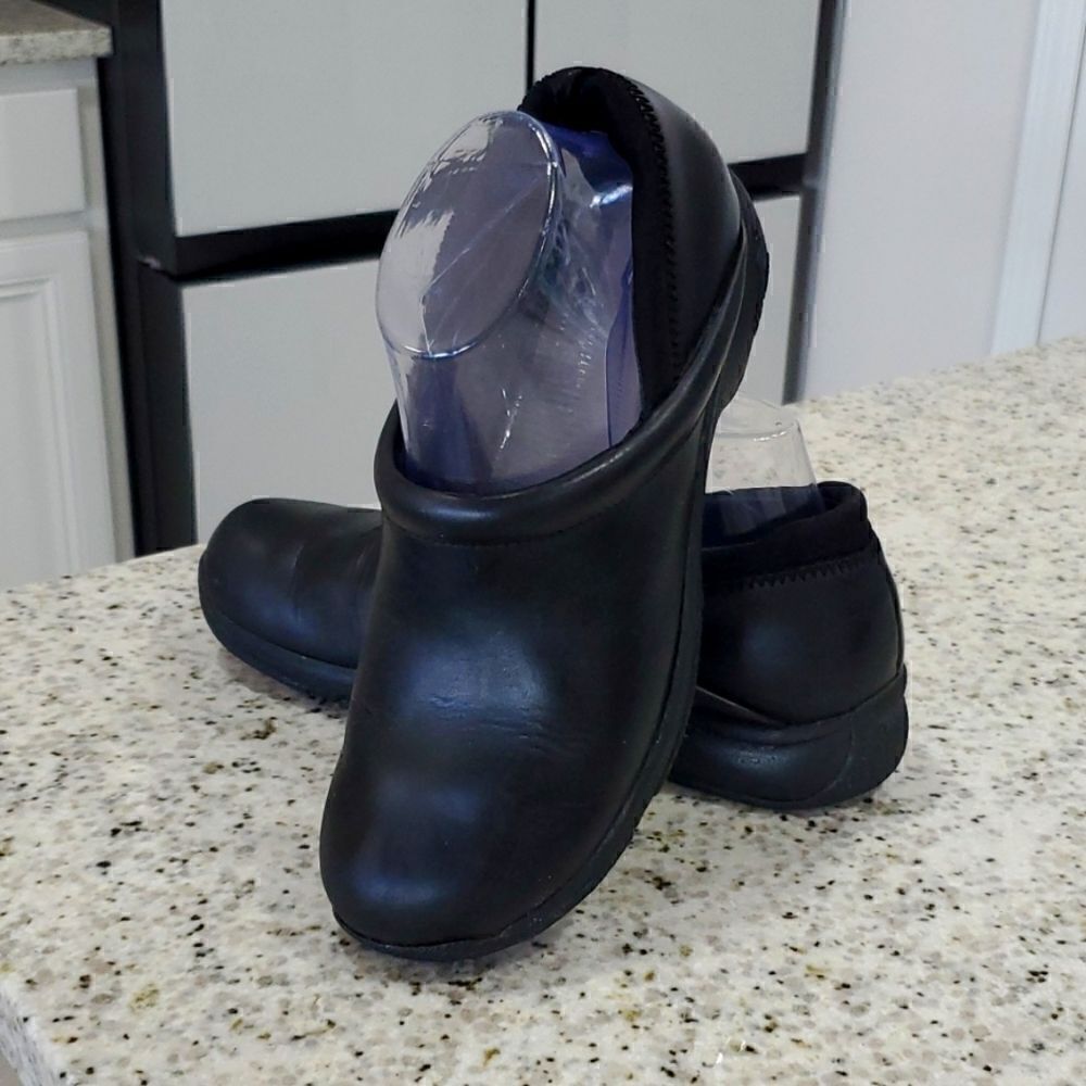 Dansko black leather mules, size 38